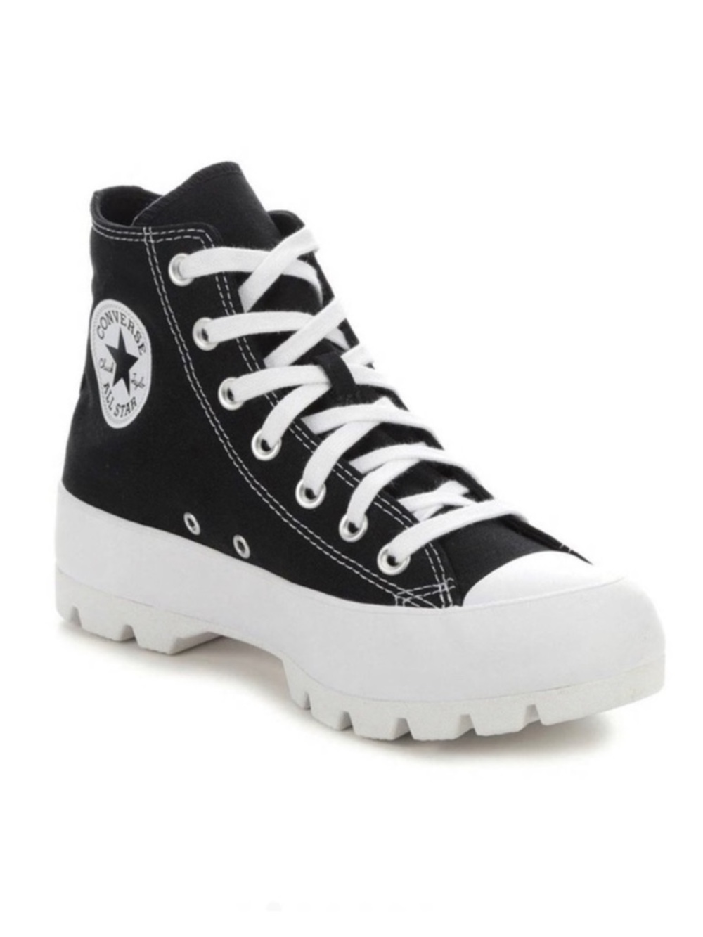CONVERSE | BLACK CANVAS PLATFORM HIGH TOP CHUCK TAYLOR SNEAKERS SIZE 8